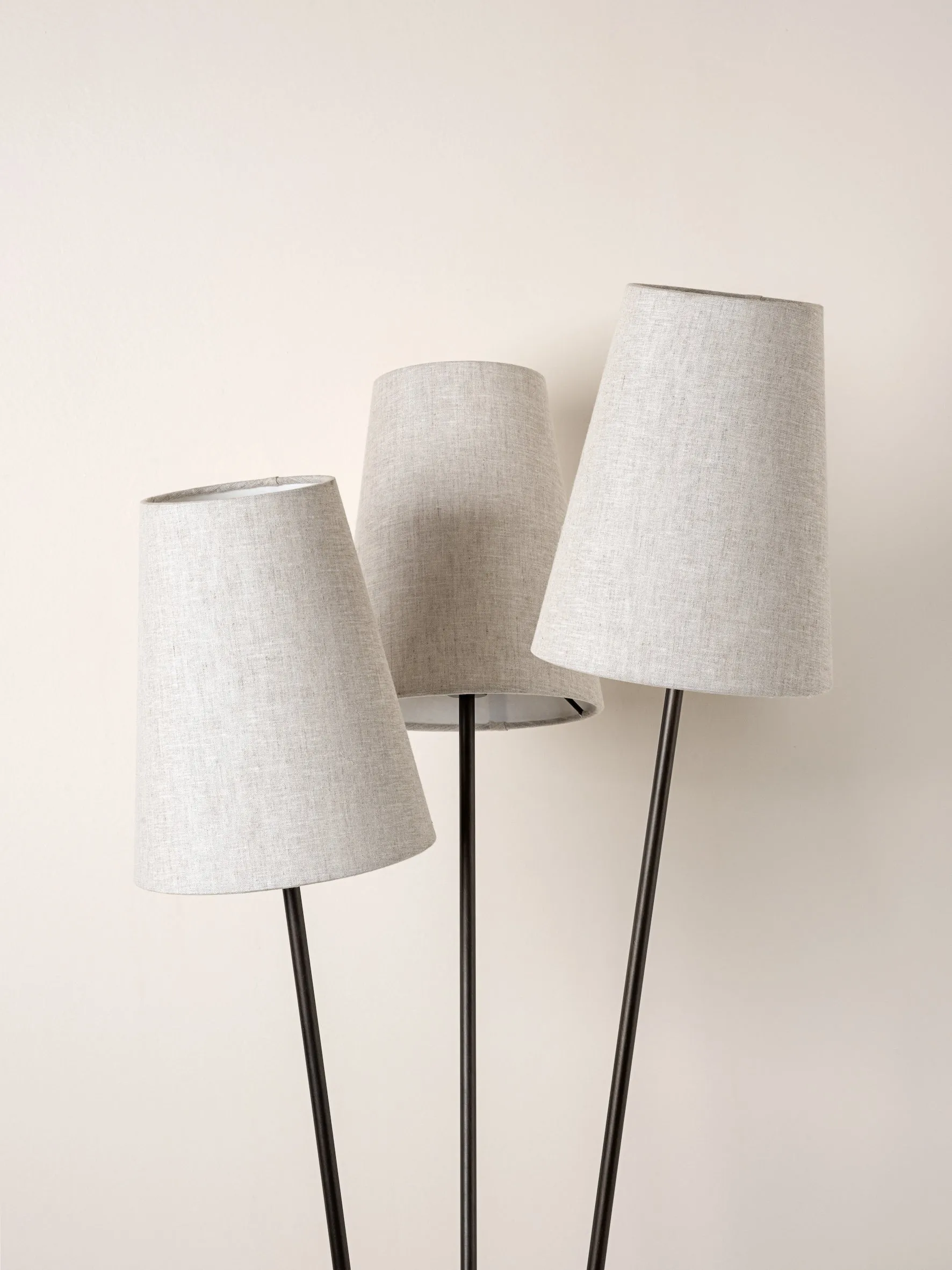 Renwick - 3 light linen and bronze floor lamp