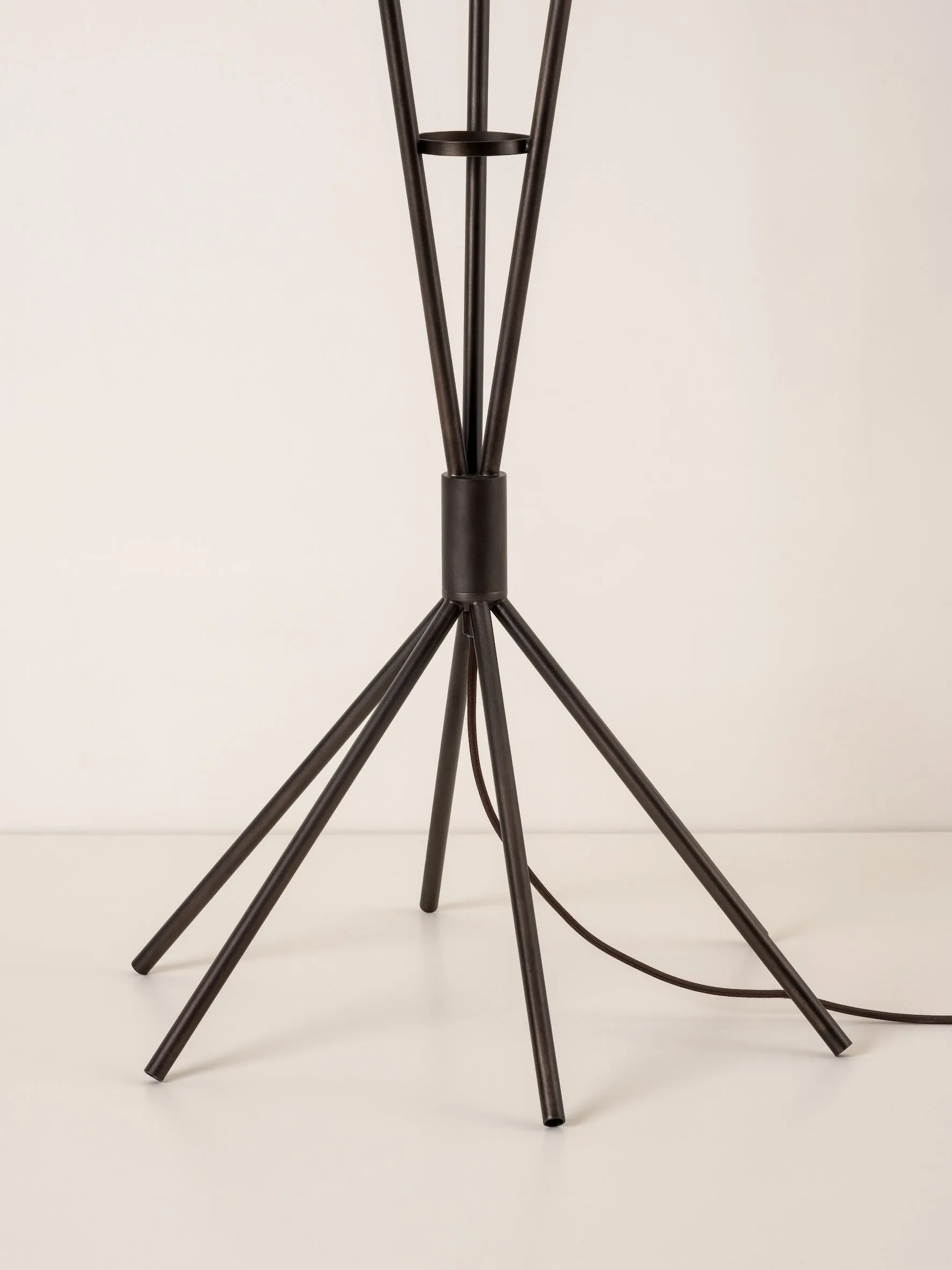 Renwick - 3 light linen and bronze floor lamp