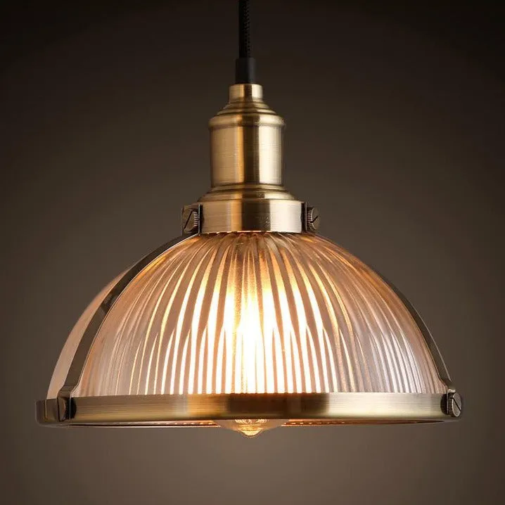 Retro Industrial Glass Pendant Light