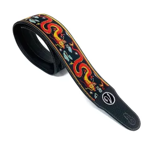 The Jimmy Page Dragon Suit Guitar Strap in Black - Vtar Vegan Guitar Straps