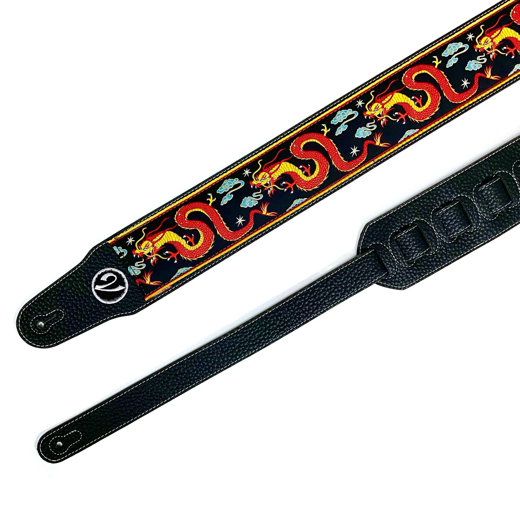 The Jimmy Page Dragon Suit Guitar Strap in Black - Vtar Vegan Guitar Straps