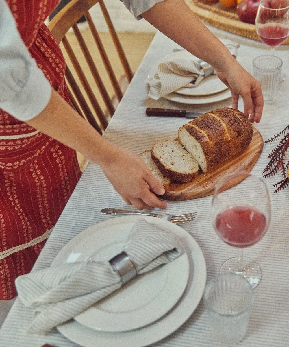 The Opal Tablecloth | Blue Harvest Stripe