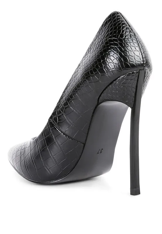 Urchin Croc High Stiletto Heel Pumps